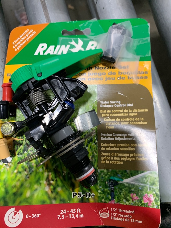 Photo 1 of Rain Bird P5-R PLUS Plastic Impact Sprinkler with Nozzle Set, Adjustable 20° - 360° Pattern, 24' - 45' Spray Distance
