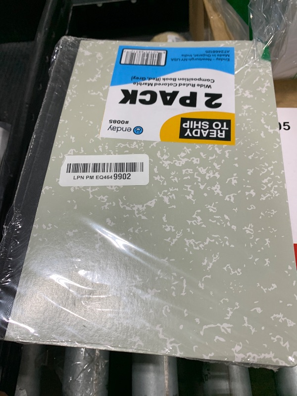 Photo 1 of Enday Composition Notebooks Wide Ruled Paper, Colored Marble Composition Notebook Covers, 100 Sheets (200 pages) Composition Books, Marble Notebooks Wide Ruled For School, Red And Grey, 2 Pack