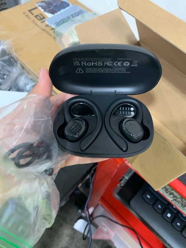 Photo 1 of Wireless Earbuds Bluetooth 5.4 Headphones Sport, 2025 Bluetooth Earbuds with Earhooks, 50H Stereo Over Ear Buds, Earphone with 4 ENC Noise Canceling Mic, IP7 Waterproof Headset for Running/Gym/Workout