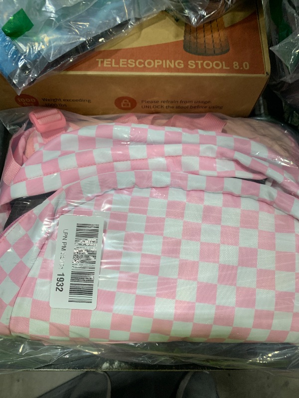 Photo 1 of Sugaroom Checkered School Backpack for Girls with Lunch Box Lightweight Kids Bookbags Preschool Primary Elementary Students School Bags (Checkered Pink)