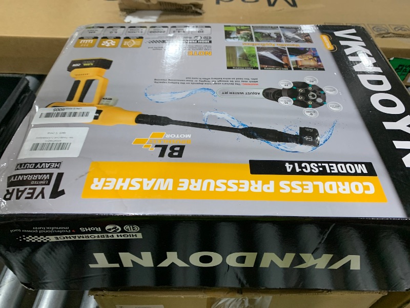 Photo 1 of Cordless Pressure Washer with Faucet & Garden Hose Connector, 2 X 5.0AH Batteries, 2000PSI MAX Portable Pressure Washer with Brushless Motor, 4 Speed Adjustment LCD Touch Screen, 6-in-1 Nozzle