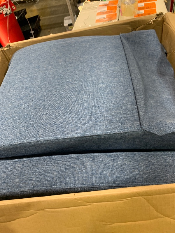 Photo 1 of Yaheetech Fabric Recliner Chair Sofa Ergonomic Adjustable Single Sofa with Thicker Seat Cushion Modern Home Theater Seating for Living Room Light Blue