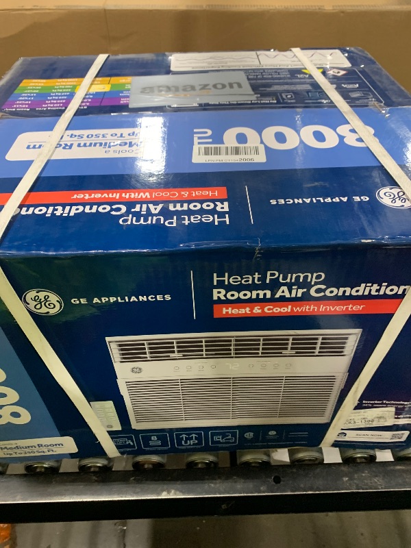 Photo 1 of GE AWGP08WWA 8,000 BTU Smart Heat/Cool Electronic Window Air Conditioner, Perfect for Medium Size Bedroom or Living Room up to 350sq.ft,Remote Control,Easy Install Kit Included, White