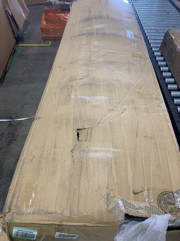Photo 1 of KISLOT Wood Bed Frame with Upholstered Headboard Wooden Platform with Silent Slat Support Mattress Foundation No Box Spring Needed, Easy Assembly
