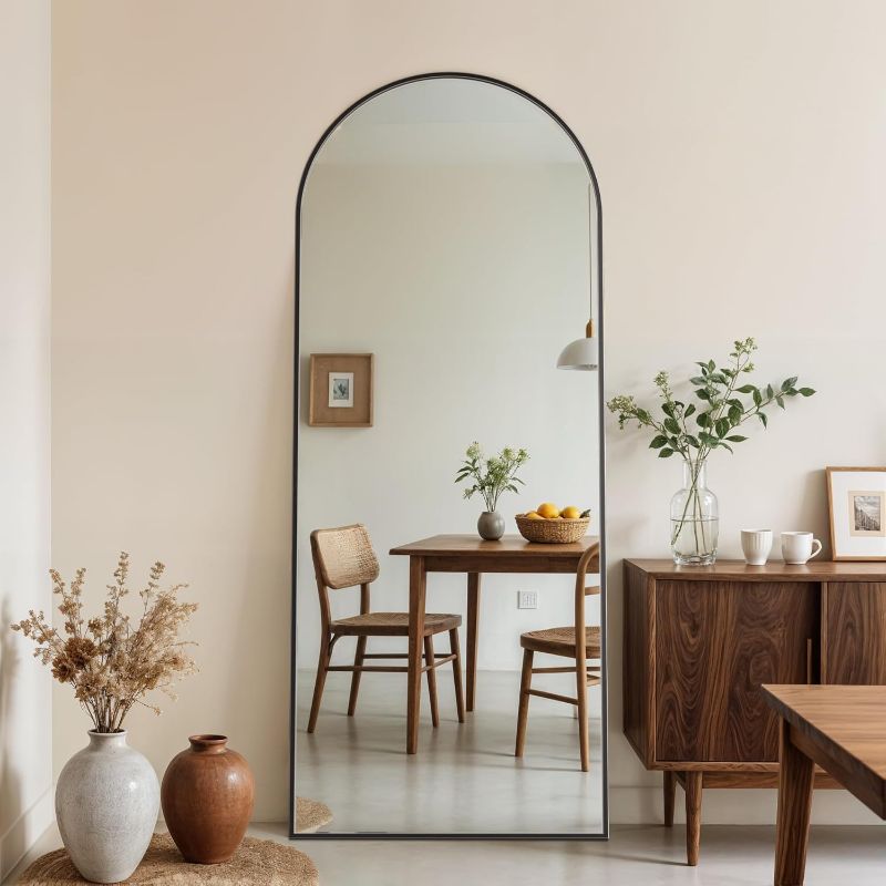 Photo 1 of 
Novlux 58" x 18" Full Length Mirror, Arched Full Body Mirror Standing Mirrors Large Floor for Bedroom Bathroom Living Room, Black
Size:Arched Style