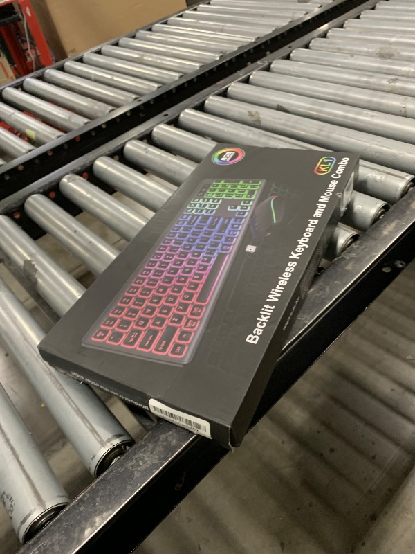 Photo 1 of Wireless Keyboard and Mouse Combo - RGB Backlit, Rechargeable & Light Up Letters, Full-Size, Ergonomic Tilt Angle, Sleep Mode, 2.4GHz Quiet Keyboard Mouse for Mac, Windows, Laptop, PC