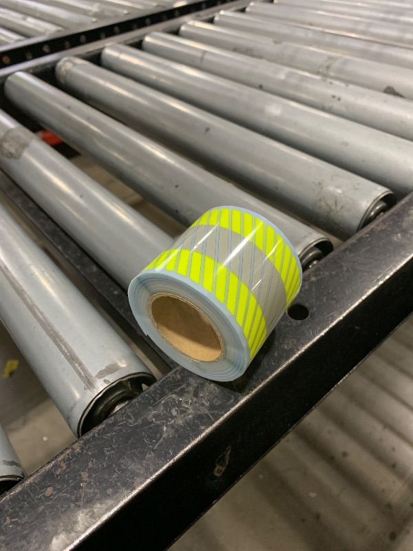 Photo 1 of NOZUONO High Visibility Silver Reflective Heat Transfer Vinyl Iron On Tape for Clothing Fluorescent Yellow Striped-2# (2 Inch x 5 Yard)
