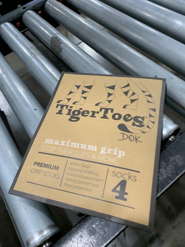 Photo 1 of DOK TigerToes Premium Non-Slip Dog Socks for Hardwood Floors - Extra-Thick Grip That Works Even When Twisted - Prevents Licking, Slipping, and Great for Dog Paw Protection - Size Small