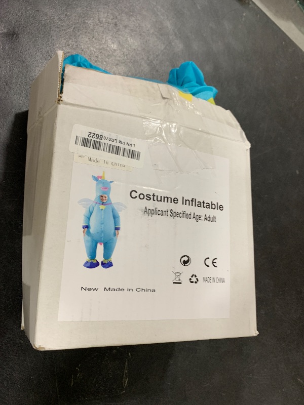 Photo 1 of InfleasJoiy Blue unicorn inflatable dress up costume, inflatable costume for party