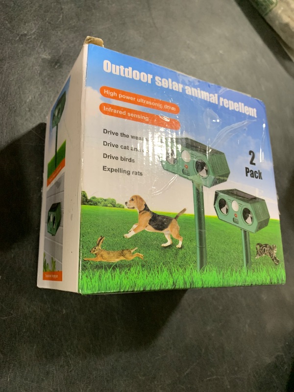 Photo 1 of 2025 Solar Ultrasonic Squirrel Deer Repellent Rabbit Repeller Raccoon Deterrent Animal Repellent Sonic Fortress Pro with Motion Sensor to Keep Cat Dog Fox Skunk Out of Garden Yard(2Pack)