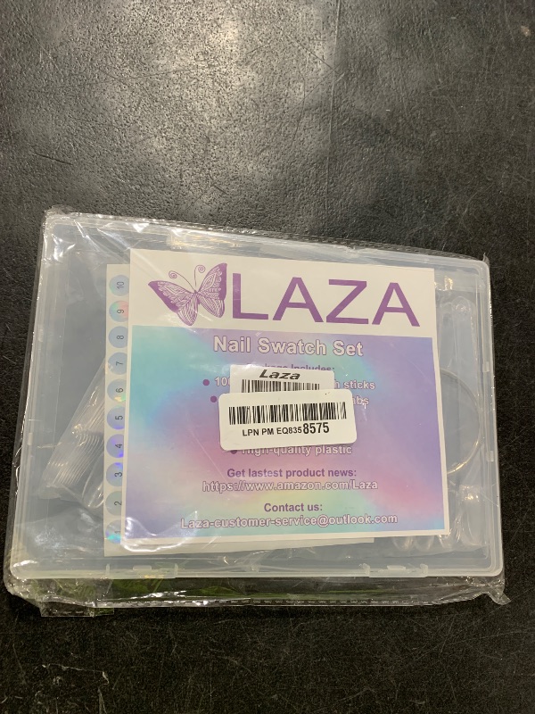 Photo 1 of Laza 100 Pcs Clear Nail Swatch Sticks Box-packed with Ring and Numbered Stickers Nail Art Polish Color Display Practice Tips Transparent Sample Sticks Tester Nails Supplie for Nail Techs - Oval