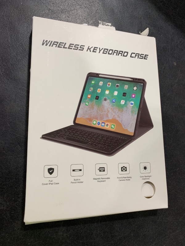 Photo 1 of OPAKIT Keyboard Case for iPad 9.7 6th 2018/5th gen 2017/ Air 2-7 Color Backlit Detachable Wireless Keyboard - 360° Rotatable Magnetic Detachable Slim Folio Cover with Pencil Holder (Black)