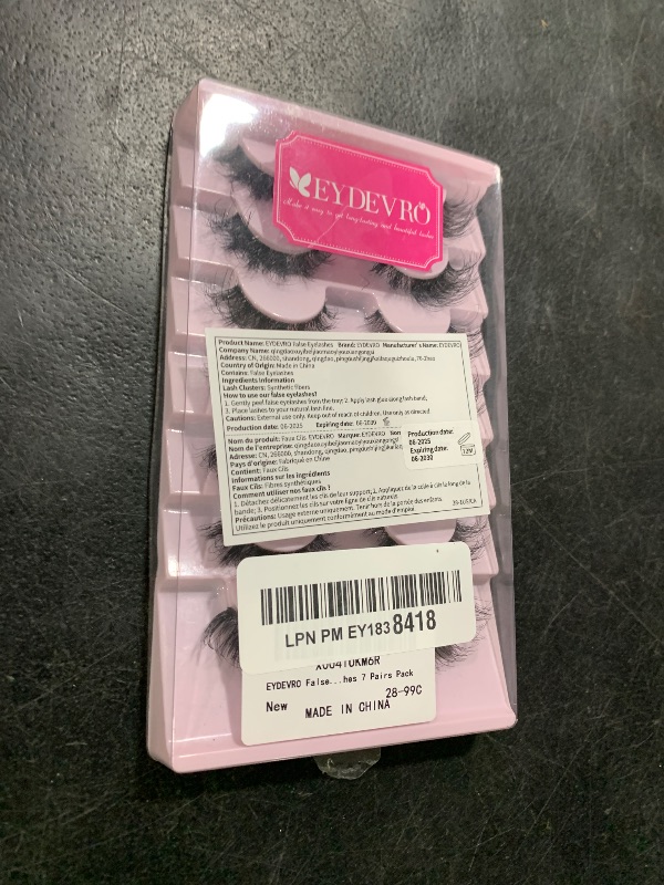 Photo 1 of EYDEVRO False Eyelashes Wispy Lashes D Curl Cat Eye Lashes Clear Band Manga Lashes Natural Look Fox Eye Fake Lashes Fluffy Faux Mink Strip Lashes 7 Pairs Pack