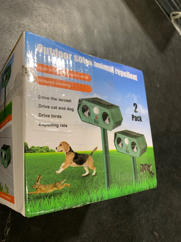 Photo 1 of 2025 Solar Ultrasonic Squirrel Deer Repellent Rabbit Repeller Raccoon Deterrent Animal Repellent Sonic Fortress Pro with Motion Sensor to Keep Cat Dog Fox Skunk Out of Garden Yard(2Pack)