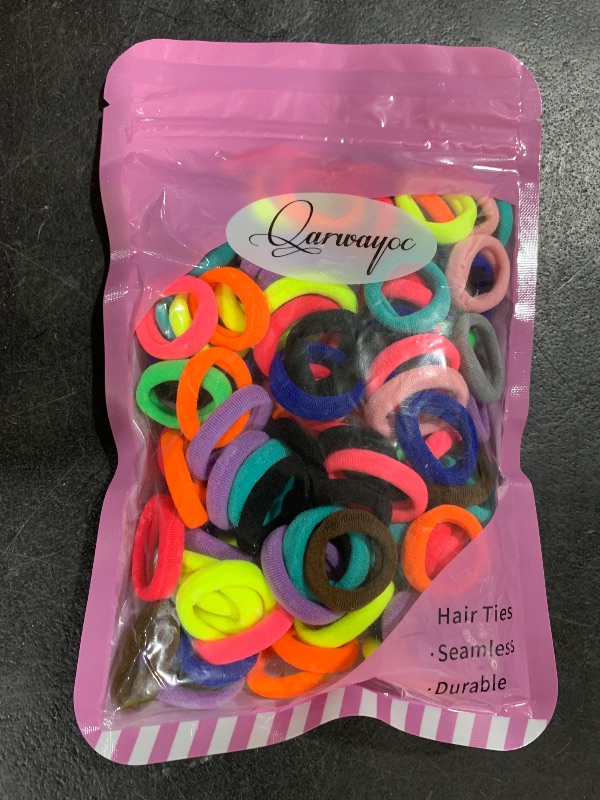 Photo 1 of Baby Hair Ties, Cotton Toddler Hair Ties for Girls, Kids Seamless Hair Bands, Girls Elastic Ponytail Holders, Diameter 0.97 Inch and Assorted Colors by Qarwayoc