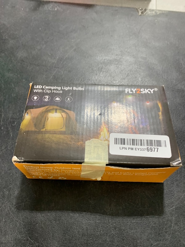 Photo 1 of FLY2SKY Tent Lamp 4 Packs Portable LED Tent Lights Clip Hook Hurricane Emergency Lights LED Camping Lights Bulb Camping Lanterns Camping Equipment for Camping Hiking Backpacking Outage