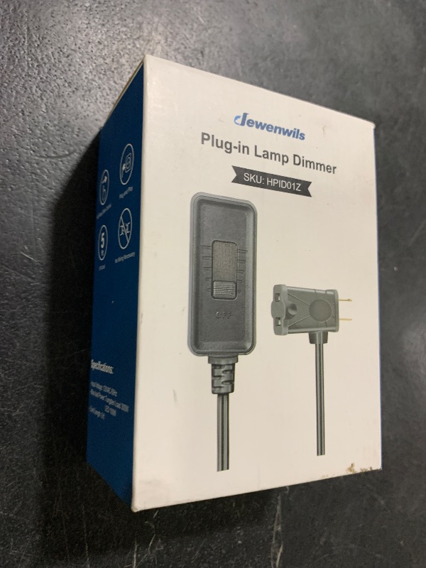 Photo 1 of DEWENWILS Plug in Dimmer Switch for Lamp, Table Lamp Dimmer for Dimmable LED/CFL Lights and Incandescent Bulbs, Full Range Slide Control, Extension Cord Dimmer, Black