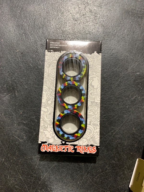 Photo 1 of Magnetic Rings Fidget Toy Set, Idea ADHD Fidget Toys, Adult Fidget Magnets Spinner Rings for Anxiety Relief Therapy, Fidget Pack Great Gift for Adults Teens Kids Easter Basket Stuffers (3PCS)