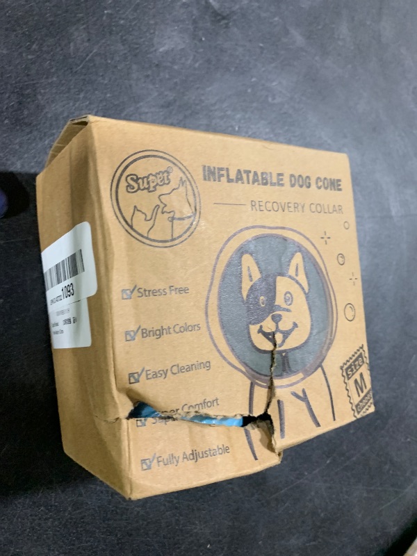 Photo 1 of Supet Raised Inflatable Dog Cone Collar to Stop Licking, Soft Dog Cone Alternative After Surgery, Doggie Neck Donut Collar for Small Medium Large Dogs