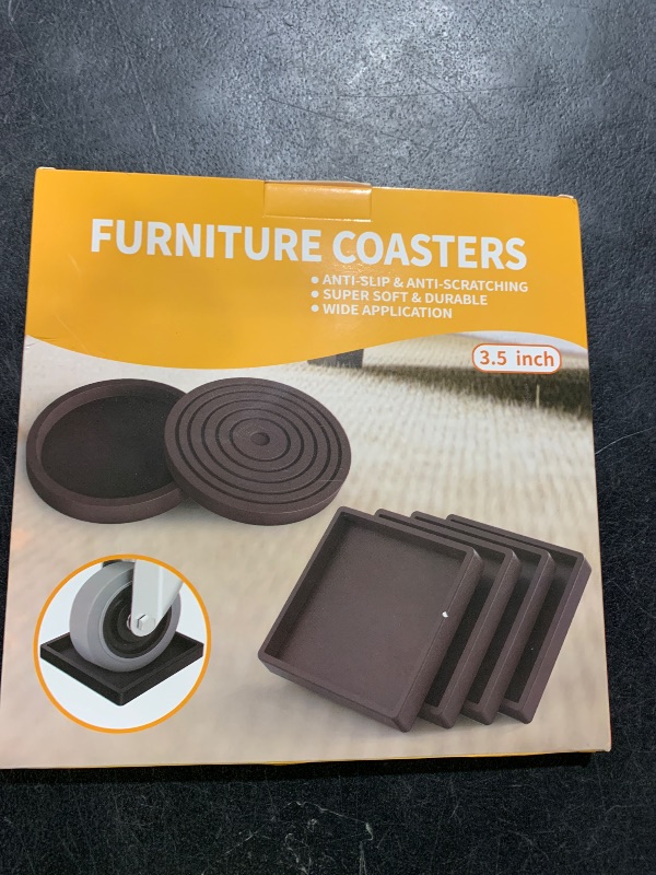 Photo 1 of Furniture Pads 4 Pcs 3.5 Inch Rubber Non Slip Coasters Hardwood Floor Protectors for Furniture Legs Sofa Bed Piano Chair Feet Prevent Sliding Stoppers