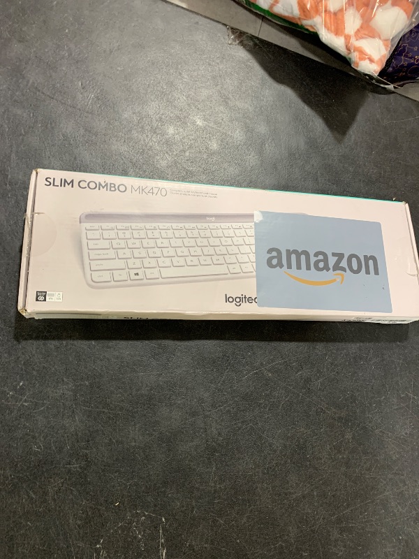 Photo 1 of Logitech MK470 Slim Wireless Keyboard and Mouse Combo - Modern Compact Layout, Ultra Quiet, 2.4 GHz USB Receiver, Plug n' Play Connectivity, Compatible with Windows - Off White