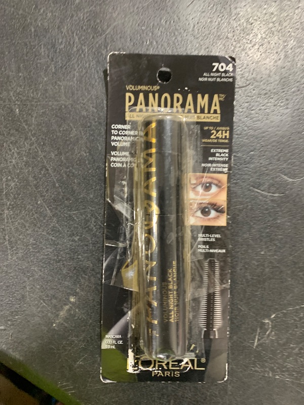 Photo 1 of L'Oreal Paris Voluminous Panorama Mascara, Volumizing and Lengthening Formula, Longwear, Smudge-Resistant and Washable, All Night Black Mascara, 0.33 Fl Oz