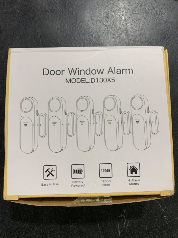 Photo 1 of Window and Door Alarm When Opened (5 Pack) for Kids Safety/Home Security, Wireless Sliding Door Opening Sensor Alarms for Dementia, 120dB Burglar Alert, Ideal for Business, Garage, Apartment, Black