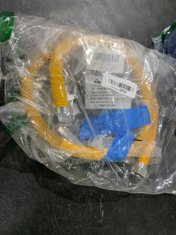 Photo 1 of Puxyblue [2025 NEW] 48" Flexible Gas Line Kit for Dryer Stove Range Flexible Stainless Steel Gas Dryer Kit - 3/4" OD(5/8" ID) Dryer Gas Line with Connector 3/4" FIP & 1/2" MIP & 3/4" MIP Fitting