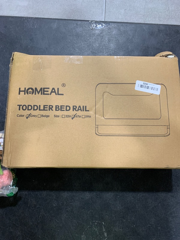 Photo 1 of HOMEAL Bed Rail for Toddlers?47" x 26" Grey, Long Tall Foldable Baby Bed Rail Guard for Easy Use and Storage, U-Shaped Base Width Increased by 4", Suitable for Twin, Full, Queen, King Size Bed