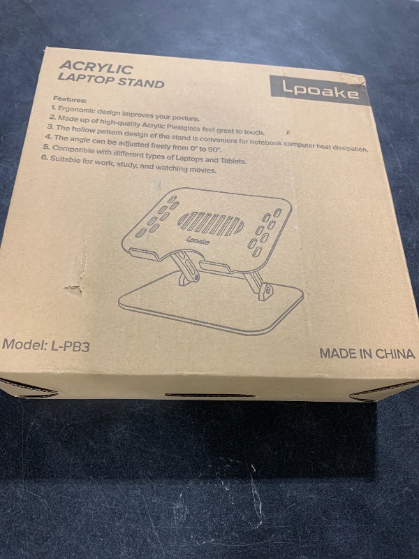Photo 1 of Lpoake Adjustable Foldable Laptop Stand, Portable Ergonomic Computer Stand for Laptop, Compatible with 10 to 15.6 Inches Notebook Computers