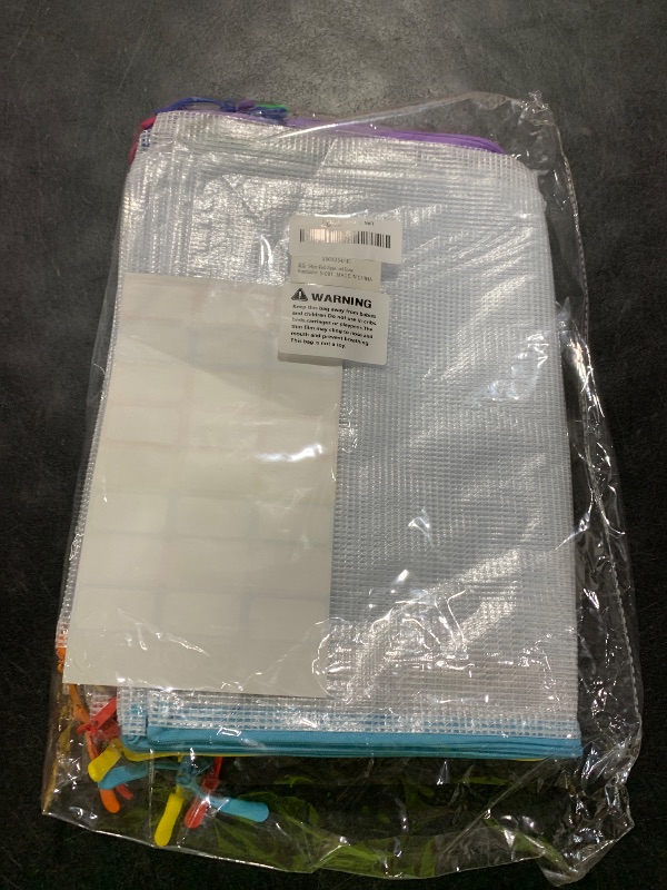 Photo 1 of 24pcs Mesh Zipper Pouch File Bags Puzzle Storage Bags, A3 17x12 Inches Large Reusable Zipper Pouches for Organizing Classroom Board Game Organization