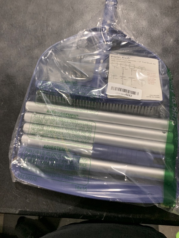 Photo 1 of POOLAZA Pool Skimmer Net & Pool Brush Head with 50'' Aluminum Pool Pole