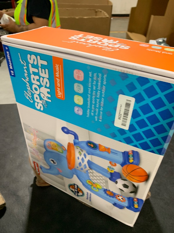 Photo 1 of KIZZYEA Toys for 1 2 3 Years Old Boys Girls, Toddler Basketball Hoop & Soccer Goal, Montessori Toy, Interactive Musical Sports Toys with Light, Christmas Birthday Gifts for Baby Kids Age 12-18 Months