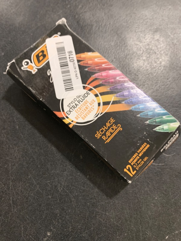 Photo 1 of BIC Gelocity Quick Dry Gel Pens with Vivid colors and Smooth Writing, 0.7 mm Medium Point, 12-Count in Assorted Ink