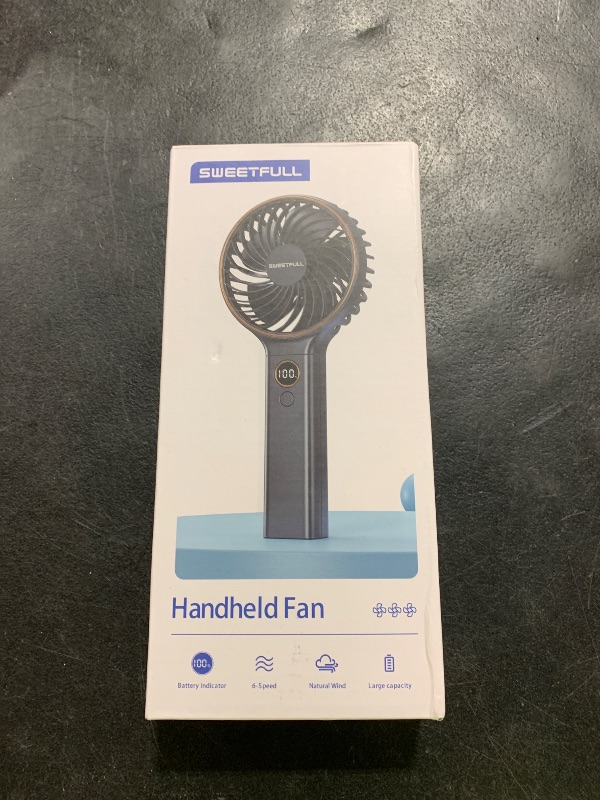 Photo 1 of SWEETFULL Handheld Portable Fan, 5000mAh Rechargeable Battery, 6 Speed Wind, LED Digital Display, Foldable Electric Personal Mini Travel Fan with Backup Power, Summer Essentials Gifts for Women Girl