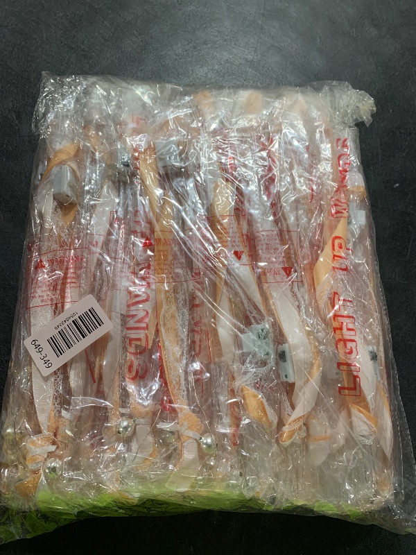 Photo 1 of 100pcs  Wands for wedding, Wedding Wands Streamers with 3 Colorful Flashing Modes, Fairy Wands, LED Silk Fairy Wand with Bells for Wedding, New Year, Thanksgiving, Concert