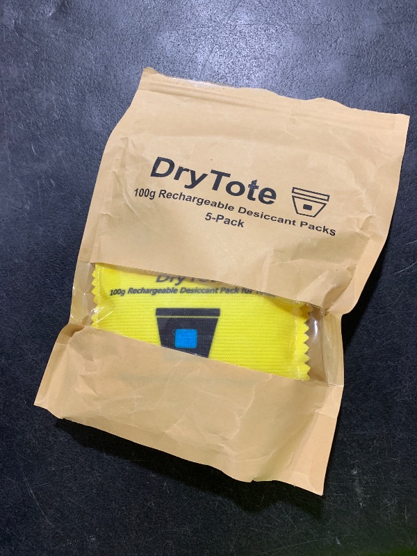 Photo 1 of 100g Rechargeable Desiccant Pack of 5 - Moisture Absorbing Bag - Silica Gel Desiccant Dehumidifier for Storage Bins and Totes
