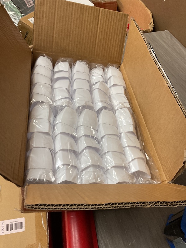 Photo 1 of Amyhill 100 Pcs Disposable Tea Cups Mini Plastic Tea Cup Bulk with Handle Hard Plastic Coffee Mug Disposable Square Espresso Mug for Party Catering (White)