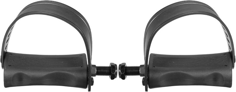 Photo 1 of X AUTOHAUX 1 Pair Exercise Bike Pedals with Straps 1/2 Inch Spindle Cycling Parts 12.7mm Spindle Black