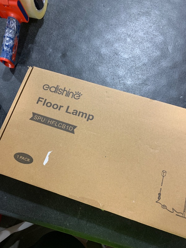 Photo 1 of EDISHINE LED Corner Floor Lamp, 57.5" Minimalist Dimmable Sleek Light, Adjustable Height, Tall Floor Lamps for Living Room, Bedroom, Office, 3000K Warm White Light, White