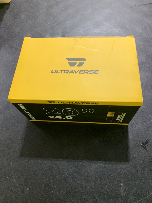 Photo 1 of Ultraverse 20 x 4.0 Inner Tube Set with Schrader Valve - Ideal for Mountain Bikes & E-Bikes with 20-Inch Fat Tires - Durable & Reliable Performance- 2 Pack with Tyre Levers