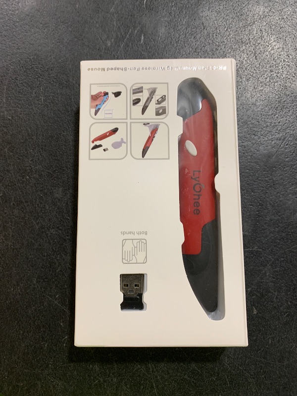 Photo 1 of lychee Wireless Optical Pocket Pen Mouse, 2.4GHZ USB Wireless Optical Pen Mouse 800/1200/1600 DPI Adjustable Handwriting Mini Mice for PC Laptop Notebook Computer Mac (Red)