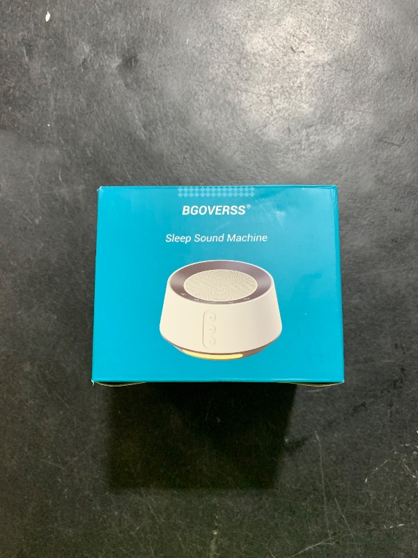 Photo 1 of BGOVERSS White Noise Sound Machine with 20 Soothing Sounds, 10 Colors Night Light Sleep Machines Home Office Travel, 5 Timers and Memory Feature Sound Machine for Nursery Baby Kids Adults (White)