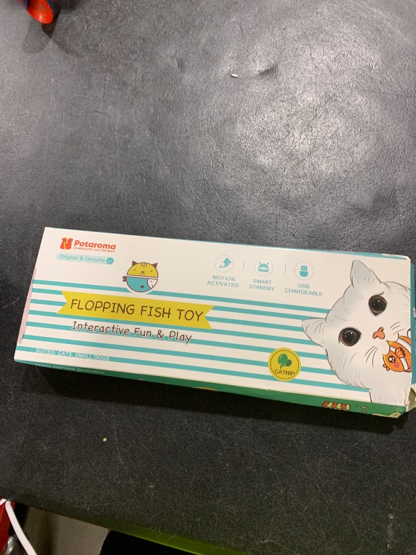 Photo 1 of Potaroma Cat Toys Flopping Fish with Catnip, Moving Kitten Kicker, Floppy Wiggle Carp for Small Dogs, Interactive Motion Kitty Exercise, 10.5 Inches