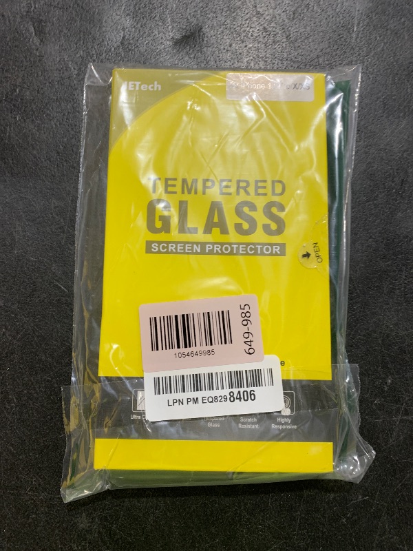 Photo 1 of JETech Full Coverage Screen Protector for iPhone 11 Pro/iPhone X/iPhone XS 5.8-Inch, Black Edge Tempered Glass Film with Easy Installation Tool, Case-Friendly, HD Clear, 3-Pack