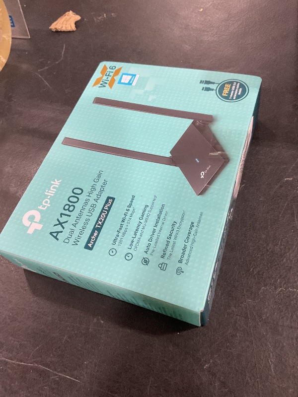 Photo 1 of TP-Link WiFi 6 USB Adapter for Desktop PC - (Archer TX20U Plus) AX1800 Wireless Network Adapter with 2.4GHz, 5GHz, High Gain Dual Band 5dBi Antenna, WPA3, Supports Windows 11/10