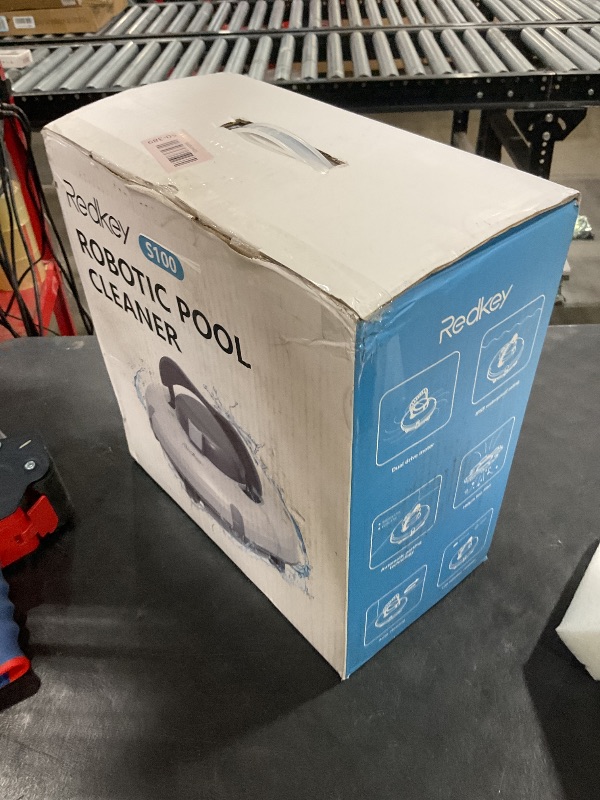 Photo 1 of Redkey S100 Cordless Robot Pool Cleaner, Last 130Min, 18° Slope Angle, Automatic Pool Vacuum for Above Ground Pools, Self-Parking Pool Cleaner with Filter Basket, Pool Robot Up to 1100 sq.ft
