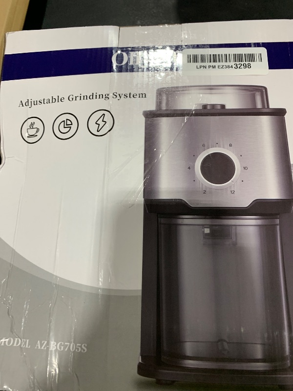 Photo 1 of Coffee Grinder Electric Burr Coffee Bean Grinder for 2-12 Cups, Adjustable Burr Mill for 14 Grinding Settings, Stainless Steel