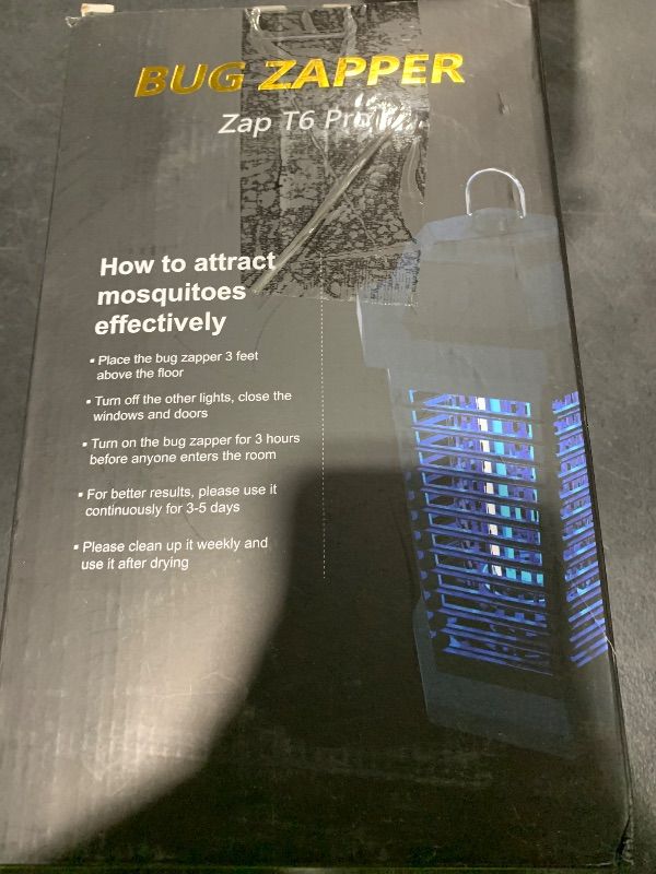 Photo 1 of GOOTOP Bug Zapper Outdoor, Mosquito Zapper, 3 Prong Plug in Electric Fly Zapper, Mosquito Killer, Fly Traps, Flying Insects Zapper Indoor Outdoor 90-130V, 4200V, ABS Plastic Outer (Black)