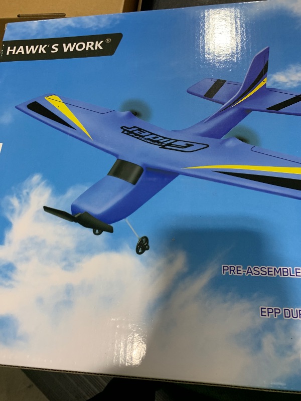 Photo 1 of HAWK'S Work 2 CH RC Airplane, RC Plane Ready to Fly, 2.4GHz Remote Control Airplane, Easy to Fly RC Glider for Kids & Beginners (Red)